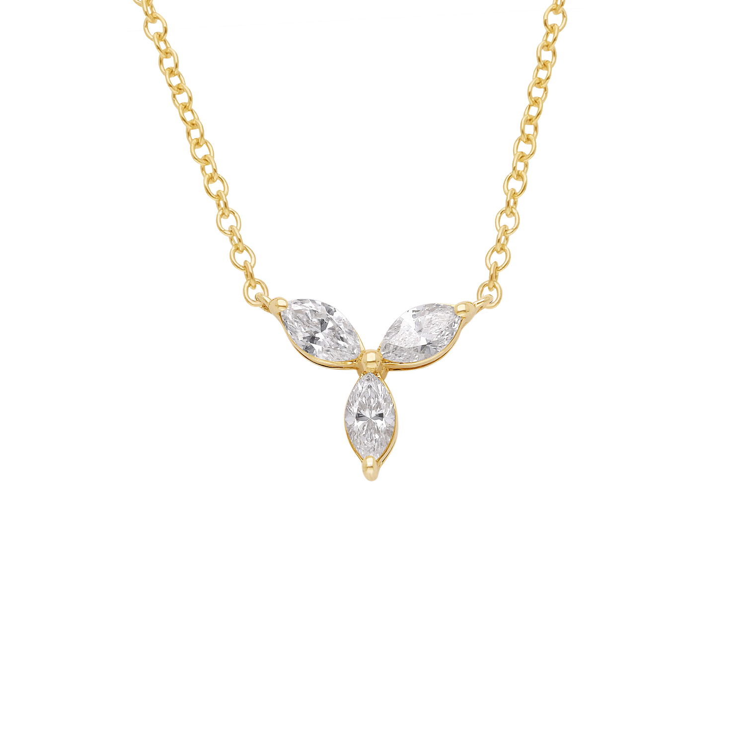 Sabel Collection Yellow Gold Marquise Diamond Pendant